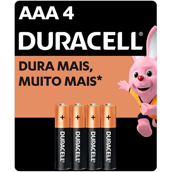 Rotulador Eletrônico Branco com 3 fitas PTM95WTBP, Brother + Pilha Alcalina Palito AAA, Duracell - CX 1 UN