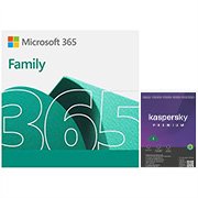 Microsoft 365 Family 1 licença para até 6 usuários, Assinatura 15 meses + Kaspersky Antivírus Total Security, 5 dispositivos Licença 12 meses - Digital para DOWNLOAD - UN 1 UN