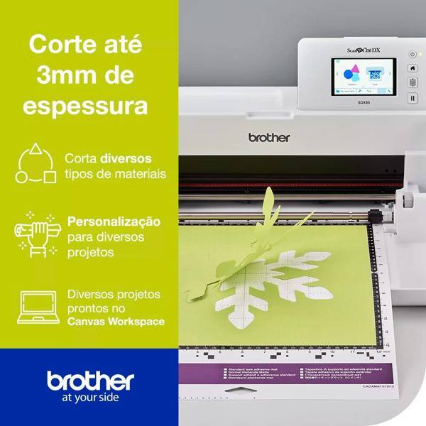 Máquina para recorte com Scanner, 110v, SDX85 + Esteira adesiva de baixa aderência, 30x30 cm, CADXMATLOW12, Brother - CX 1 UN