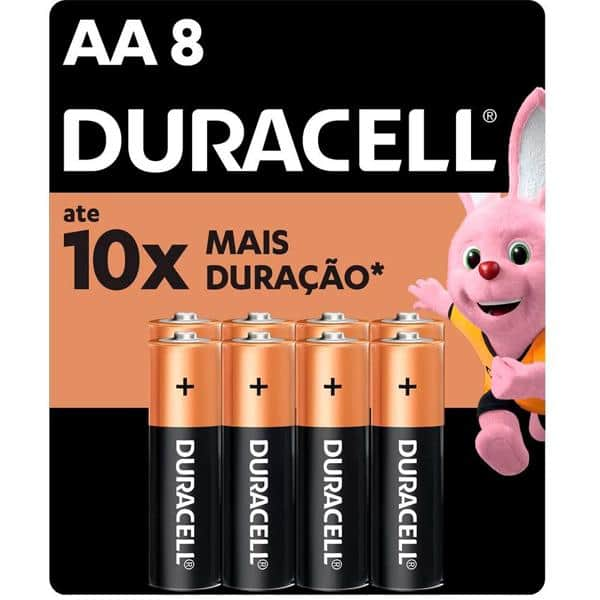 Pilha Alcalina Duracell Pequena AA com 16 unidades + Pilha Alcalina Duracell Pequena AA com 8 unidades PT 1 UN