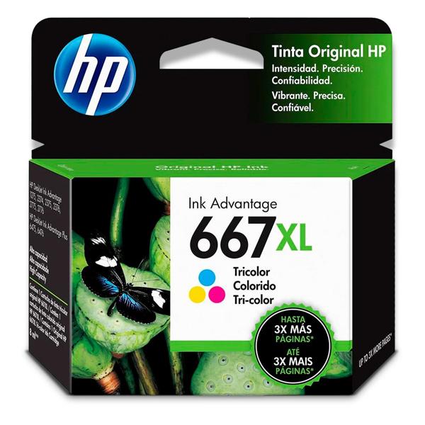 Cartucho HP 667XL Preto Original (3YM81AB) + Cartucho HP 667XL Colorido Original (3YM80AL) - CX 1 UN