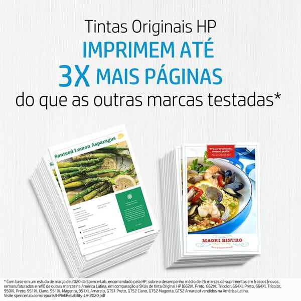 Cartucho de Tinta HP 667XL Preto Original (3YM81AB) + Cartucho de Tinta HP 667XL Colorido Original (3YM80AL) - CX 1 UN