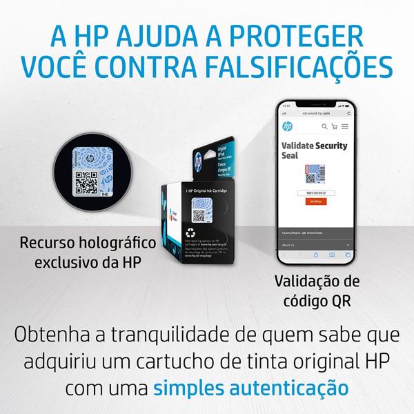 Cartucho de Tinta HP 122XL Preto Original (CH563HB) + Cartucho de Tinta HP 122XL Colorido Original (CH564HB) - CX 1 UN