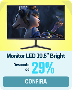 Monitor LED 19.5 polegadas,LED HD, HDMI/VGA, Office, Tempo de resposta 5ms, MT001, Bright