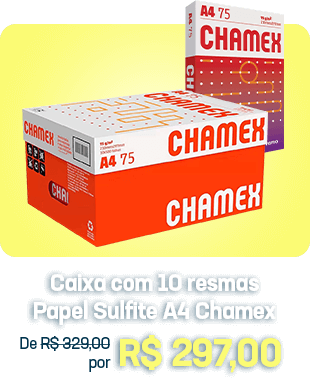 Caixa com 10 resmas Papel Sulfite A4 Chamex