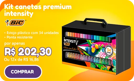 Kit canetas premium intensity, com 34 canetas hidrográficas, 971208, BIC