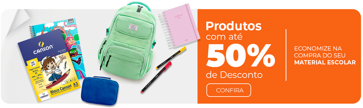 Produtos com desconto! Economize na compra do seu material escolar